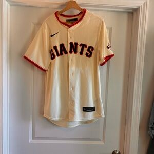 Nike Giants Cream and Red Baseball Jersey